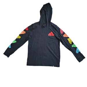 Boys Adidas hooded shirt size 10/12 Black
